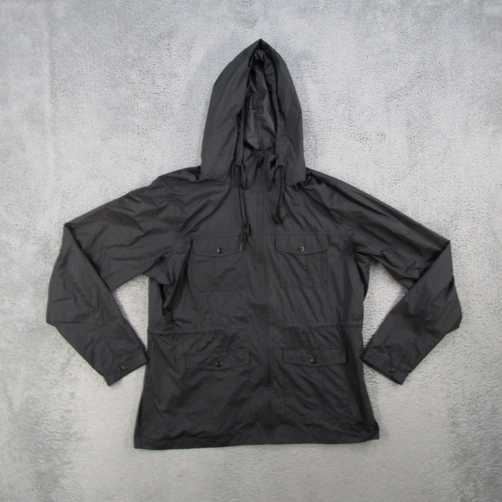 Mountain Hardwear Jacket Women XL Gray Hooded Full Zip Utility Windbreaker